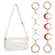 Bag Extender Chain, 2 Pcs Purse Strap Moon Shape Chain, White/Red
