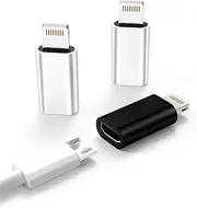 3-Pack,Micro USB to Lightning Adapter,Lightning Male to Microusb Female Adapter for Apple iPhone 5s 6 6s 7 8 Plus se2 x xr xs 11 12 Mini max pro Ipad Connector Converter Port