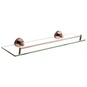 Rose Gold Ideal Glass Shower Shelf Wall Round Mount Plate
