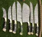 7Pcs Handmade Damascus Kitchen Knife Set Chef's Knife Set ,Personalized Chef Set