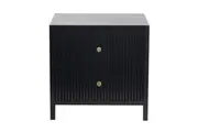 Frazer Black Bedside Table with 2 Drawers
