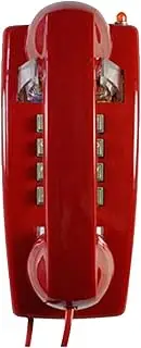 MagiDeal Landline vintage Telephone with Mechanical Ringing Wall Telephone Wall Phone for Office Garage, Red