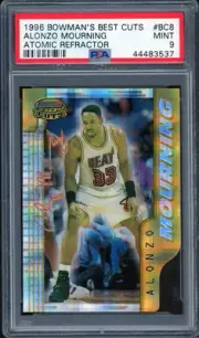 1996-97 Bowman's Best Alonzo Mourning Best Cuts Atomic Refractor PSA 9