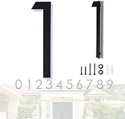 16 Inch Modern House Numbers for Outside,Large Black Metal House Numbers,House Address Numbers for House Address Apartments Wall Door Hotel Garage Gate with Nail Kit Number 1