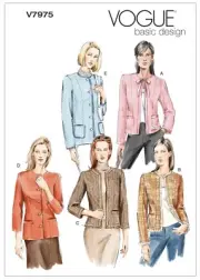 VOGUE SEWING PATTERN 7975 MISSES 12-16 EASY CHANEL STYLE LINED JACKET, 2 LENGTHS