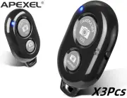 Apexel 3Pcs Easy Mote Universal Camera Shutter Remote Bluetooth self-timer Black