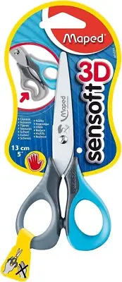 Sensoft 3D Left Handed Scissors 13Cm (Assorted Colours)