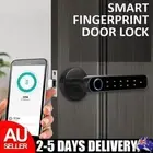 Smart Fingerprint Door Lock Electronic Handle Digital Password Key Tuya APP AU