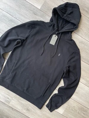 ALL SAINTS JET BLACK "AVEN" OTH HOODY SWEATSHIRT TOP - XS - NEW & TAGS