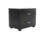 La Bella Bedside Table Side Storage Cabinet Nightstand Bedroom 2 Drawer Legs ETTA - Black