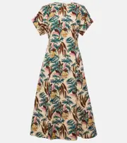 [Ulla Johnson] Ulla Johnson Devon cotton poplin midi dress AU 6 yellow
