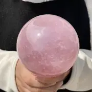 2.67LB Natural Pink Rose Quartz Sphere Crystal Magic Ball Healing G5409