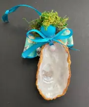 Handcrafted Oyster Shell Angel Ornament with Pearl -perfect for any season