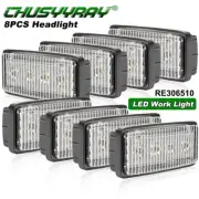 8pcs 30W LED Headlights Work Lights RE306510 For John Deere 7200,4255,4055