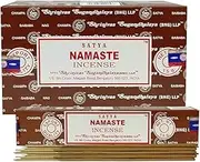 Satya Namaste Agarbatti Pack of 12 Incense Sticks Boxes, 15 GMS Each, Traditionally Handrolled in India Best Aeromatic Natural Fragrance Perfect for Prayer Yoga Relaxation Peace Meditation Healing