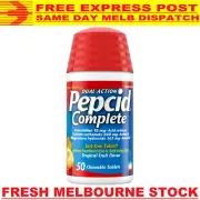 PEPCID Complete Famotidine 10mg Acid Reducer + Antacid 50 Chew Tablets Tropical