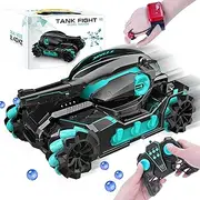 RC Tank, Shooting Water Bullets(Bomb) Remote Control Tank with 5000pcs Water Shots, 360°Rotating 4WD rc Tank car nerf Tank, Toy Tank Gesture rc car, Hobby rc Cars for Boys & Girls Age 5~18 (Green)