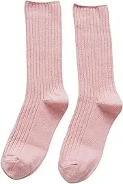 [Sarkoyar] 1 Pair Pile Socks Keep Warm Skin-affinity Long Tube Student Girls Pile Stockings for Girls, Pink, One Size, Pink, One Size