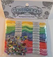 Zenbroidery Stitching Variegated Trim Pack Floss Thread Sequins Beads Needles