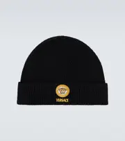 [Versace] Versace Medusa embroidered wool beanie One Size black