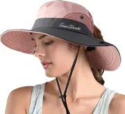 ZOORON Women'S Ponytail Safari Sun Hat,Wide Brim UV Protection Outdoor Bucket Ha
