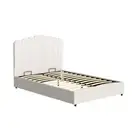 Artiss Bed Frame Double Size Mattress Base Wooden Platform Boucle White FION