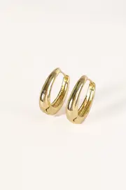 [PUP38] Farrow Loop Earrings - Gold Gold