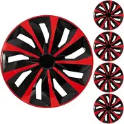 YOLOCKEY 4-Pack Red Hubcap Wheel Cover Replacement 16Inch Hub Caps Universal Wheel Rim Cover ABS Material Exterior Accessories for Car Trunk SUV