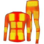 Men"s Heated Underwear Winter Usb Electric Heating Suit Ski Tops Pants Pant M