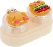 [MUCKLILY] Cute Animal Contacts Lens Case Portable Leak Storage Organizer for Travel Home Use Drawer Style Design for Quick Access for Everyday Lens Protection