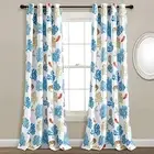 Coastal Reef Feather Light Filtering Window Curtain Panel, Single Panel, 52"
