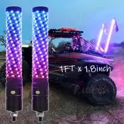 2x For Yamaha Wolverine 1FT RGB Fat Spiral Whip Light Chasing Turn Signal+Brake