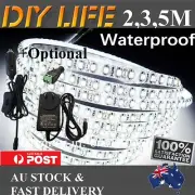 2M 3M 5M 600 LED Strip Lights Cool Warm Natural White 12V Waterproof Car Camping