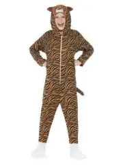 Tiger Brown Hooded Jumpsuit Animal Jungle Book Week Kids Costume
