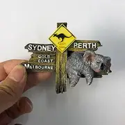 Australian Kangaroo Koala Road Sign Magnets, 3D Refrigerator Souvenirs, Sydney, Melbourne, Perth Signage