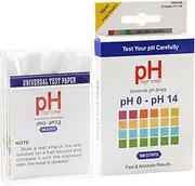 Ph Test Strips | Ph 0-14 Ph Strips Ph Test Paper - Ph Strips Ph Test Paper 100 Strips for Saliva, Soap, Urine, Food, Liquids, Water with Soil Testing, Lab Monitoring