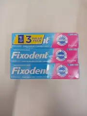 Fixodent Complete Original Denture Adhesive Cream, 2.4oz - 3 Pack