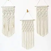 Fashionstorm 3 Pack Macrame Wall Hanging Tapestry Boho Macrame Tapestry Woven Home Decor Wall Pediment