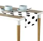 Black Dots on White Table Runners - 12"x72" or 14"x108"