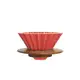 日本ORIGAMI 摺紙咖啡陶瓷濾杯組 S 第二代（木質杯座）（紅色）