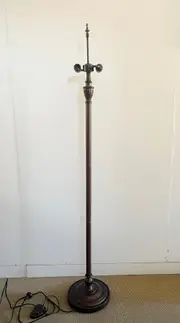 2 Lights Metal Vintage Floor Lamp Base for 18" 20" wide Tiffany Lamp shade