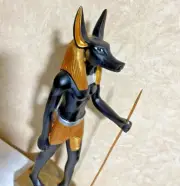 Gold * Black -13 inch-Ebros Anubis Egyptian God afterlife Handmade Statue -Stone