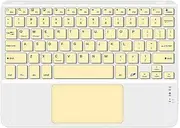 Atelierate 10inches Touchpad Bluetooth Keyboard Compatible with, Android, and iOS English Yellow