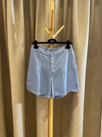 在飛比找Yahoo!奇摩拍賣優惠-法國品牌湖水藍絲棉五分褲裙～
