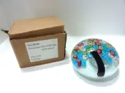 Art Glass Millefiori Multi Color Tree Paperweight NEW IN BOX