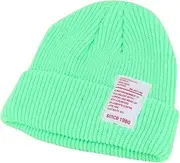[FOMIYES] Knitted Hat Wool Cap Soft Stretchy Knitted Infant Hat for Shower Photography Light Green