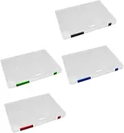 SEWACC 4Pcs Transparent Document Storage Boxes Portable File Organizer Case for Office School Stylish and File Organizers