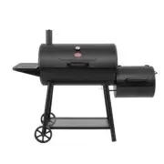 Char-Griller Charcoal Offset Smoker Cast Iron Grates Black w/ Perforated Shelf