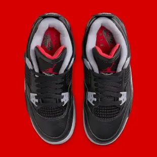 【NIKE 耐吉】休閒鞋 AIR JORDAN 4 RETRO GS BRED REIMAGINED 黑紅 大童 女鞋 FQ8213-006