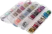 SOESFOUFU Set Nail Art Sequins Glitter Star for Party Decorations Fashionable Manicure Glitters Easy to Apply on Natural or Fake Nails for DIY Craft Projects